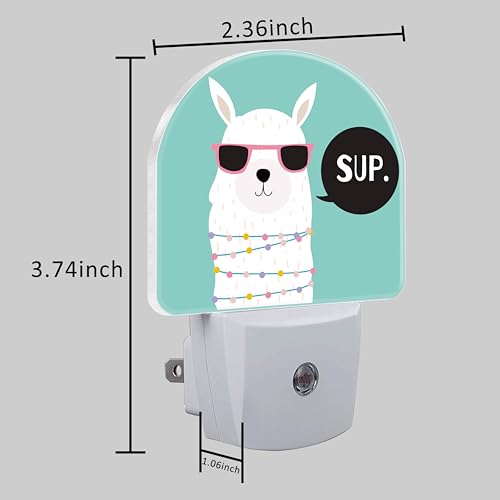 Image of Night Light for Kids Girls Boys, Cute White Llama LED Night Light Plug into Wall with Dusk to Dawn Sensor for Room Decor, Hallway, Kitchen, Bathroom, Nursery, Stairs