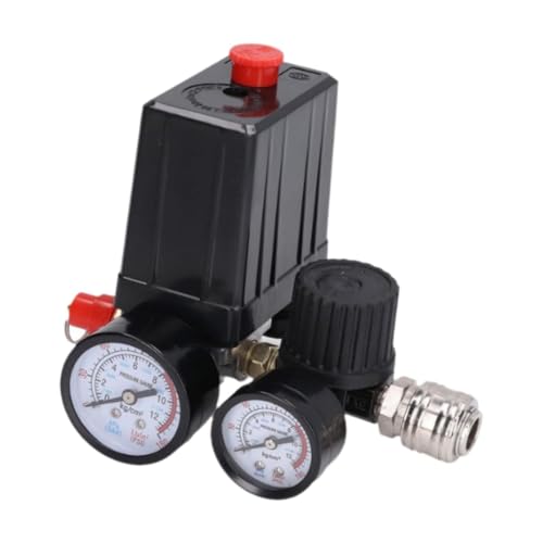 Stgfyxgs Interruptor de Control de Presión para Compresor de Aire con Manómetro de Visualización de 90 a 120 PSI, 15cmx10cm