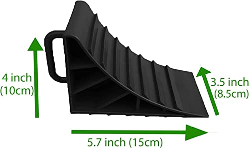 Wheel Chocks With Handles Set Of 2 Tyre Saver Brake Stoppers Ridged Wedges For Cars Caravan Horsebox Motorhome (2X Chock 1X Dock) #TOP1
