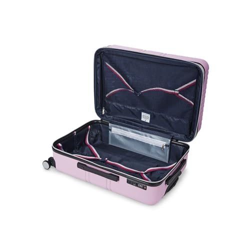 Image of Tommy Hilfiger Stanford Luggage Set of 3 (Cabin, Mid & Cargo)- Pink | Polycarbonate Hardshell Suitcase Trio | Expandable Trolley Bags with Flushed TSA Lock, 360 Spinner Wheels & Telescopic Handles