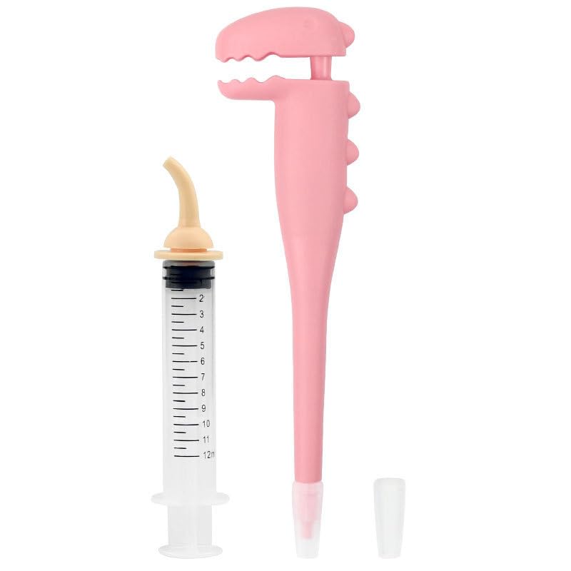Image of Pet Pill Dispenser, Pet Piller Gun Oral Tablet Capsule,Silicone Syringes for Cats, Dogs and Small Animals (Pink-Pusher+Syringe)