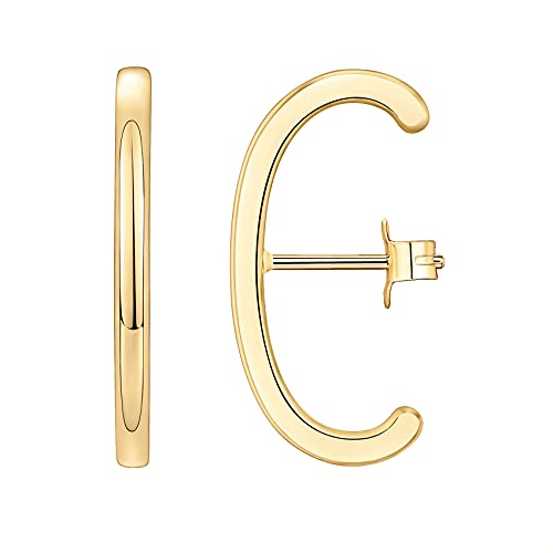 PAVOI 14K Gold Plated 925 Sterling Silver Post Minimalist Suspender Ear Cuff Earrings for Women | Wrap Earlobe Studs