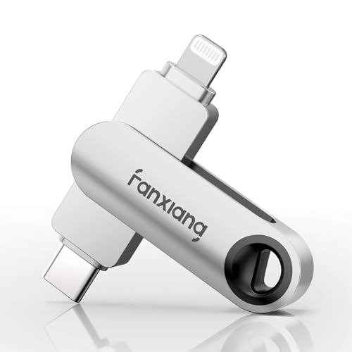 【MFi認証iPhone用 USBメモリ】 Fanxiang USB-C＆Lightning両対応 F385 タイプC Type-C デュアルコネクタ フラッシュドライブ 高速フラッシュドライブ データ転送速度最大90MB/s ポータブル 小型 軽量 持ち運び便利 セキュリティ ノート/スマホ/PC/iPhone対応 64GB/128GB/256GB