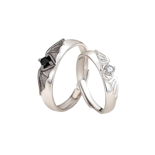Anillos de ángel y demonio en acero inoxidable para lucir en pareja a diario