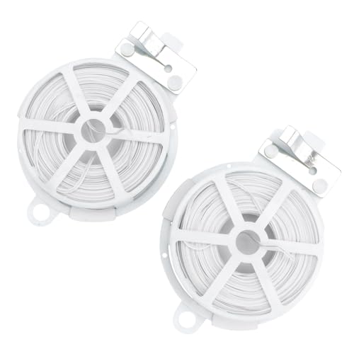 KONTONTY Lot De 2 Cravates De Jardin Blanches 50m, Câble Métallique Flexible pour Attacher Plantes, Arbustes Et Vignes, Fixation Solide Et Polyvalente pour Culture De Bonsaï Et Jardinage