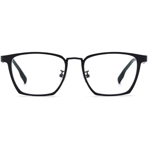 Image of FONEX Pure Titanium Glasses Frame Men Square Magnet Clip On Eyeglasses with Polarized Lens