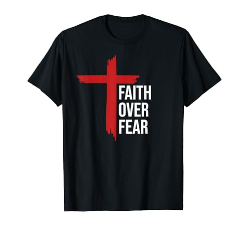 Jesus Faith Over Fear Red Christian Cross Psalms 118:6 Bible T�V���c