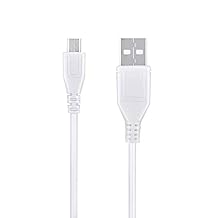 5ft White Micro USB Cable Computer PC Laptop Data Sync Cord Compatible with Creative Sound Blaster Roar Pro 51MF8171AA001 Bluetooth Wireless Speaker
