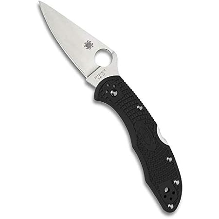 Spyderco Delica 4 Lightweight 7.15" Signature Folding Knife with 2.90" Flat-Ground Steel Blade and High-Strength FRN Handle - PlainEdge Grind