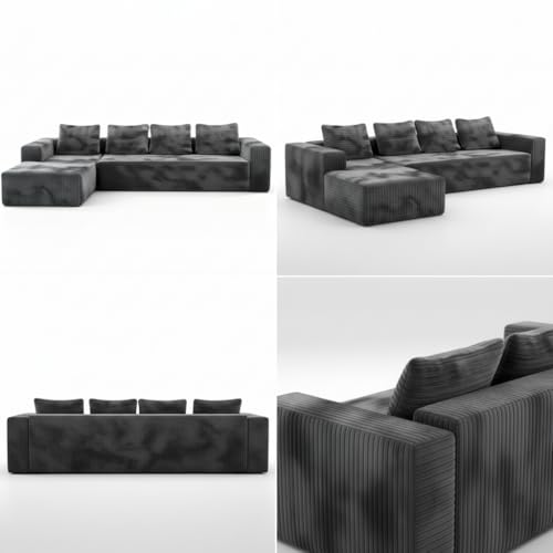 Image of KEIKI Cloud Modular Sectional Sofa with L Shape Chaise, Left Facing Chaise Layout for Relaxed Seating