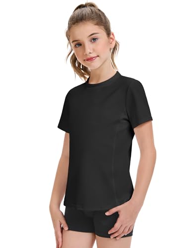 HASMES Girls Athletic Shirts Short Sleeve Active...