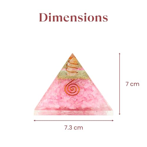 Image of Astrotalk Love Attraction Resin Pyramid | Rose Quartz Crystal Pyramid for Relationship Harmony & Self-Love | Vastu Items for Home Decor | Office Table Decoration Items | Gift for Man & Woman