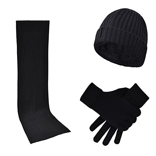 Bonnet d'hiver, Bonnet Tricoté, écharpe Chaude et Gants, Hommes, pour L'automne et l'hiver, Ski en Plein Air