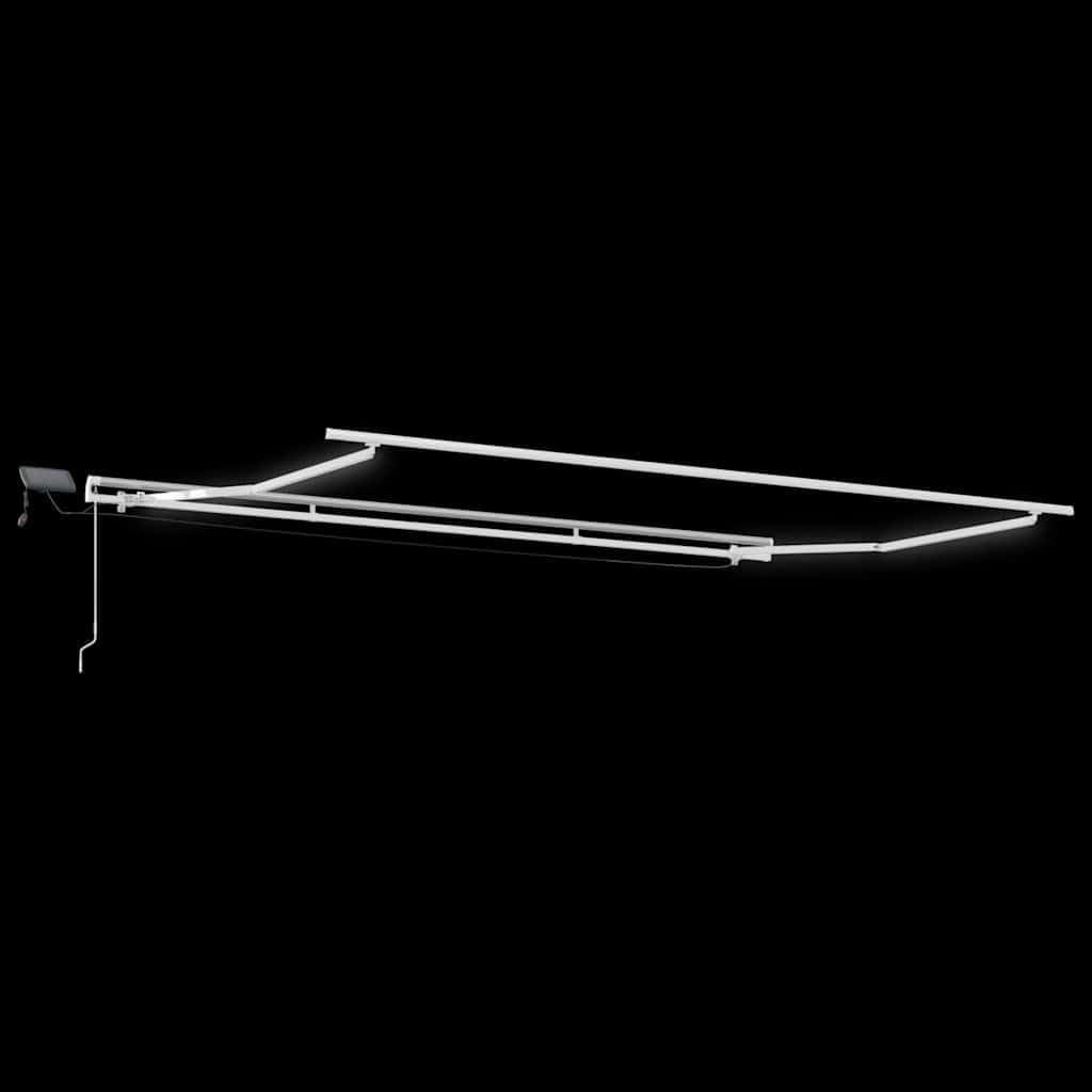 Toldo articulado extensible rojo y blanco, 500 x 350 cm, protección solar para balcón, terraza, jardín, toldo resistente a la intemperie, manivela, estor enrollable UV, extensible, exterior