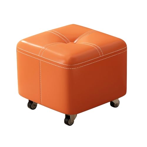 Puf con ruedas, banco de entrada tapizado suave, reposapiés versátil para sala de estar, diseño compacto