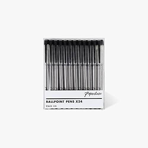 Paperchase Mini Black Gel Pens, Office Stationery, Office Supplies, Work from Home Essentials, Perfect for School - Pack of 5