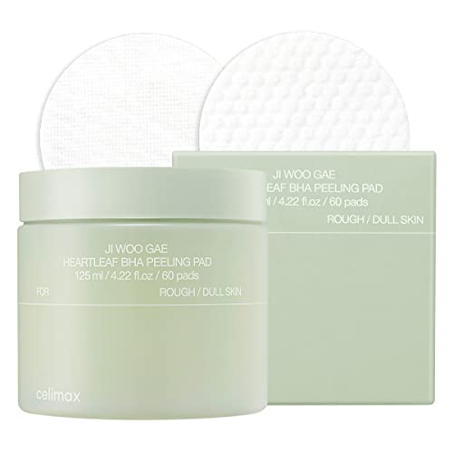 Celimax Ji.woo.gae Heartleaf Bha Peeling Pad, Smooth But Effective Facial Exfoliating Toner Pad, 60Pads #TOP24