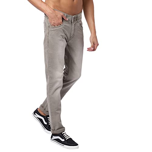 Image of Cantabil Men Blue Cotton Regular Fit Casual Jeans (P MDNM00165 Beige)