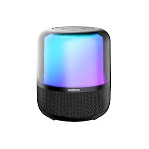 Oraimo SoundFlow 50W Wireless Bluetooth Party Speaker Powerful Sound and Monstrous Bass,360°Colorful LED Lights with 6000mAh Battery,USB/TF Card/AUX Input&Wireless Mic&TWS Pairing