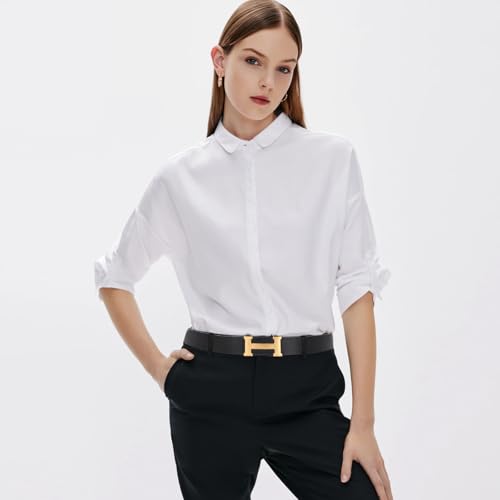 Men&Womens Leather Dress Belt Business Automatic Buckle Belt Color-Black Silver Gold4