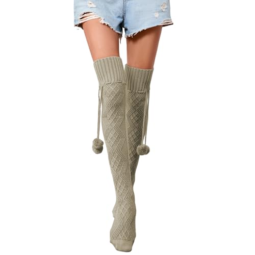 Image of Sexybody Women's Thigh High Socks Over the Knee Knit Socks, Winter Leg Warmers Stockings Knee High Tube Arctic Fleece