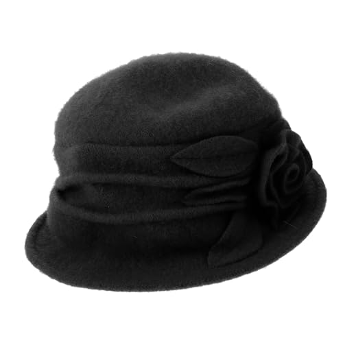 Chapeau de soleil femme en laine noir chic et elegant