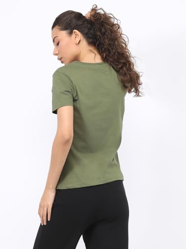 Image of NOBERO 100% Cotton T-Shirts for Women Stylish | Regular Fit | Solid T Shirts for Women 180 GSM Combed Cotton | Crew Neck Half Sleeve