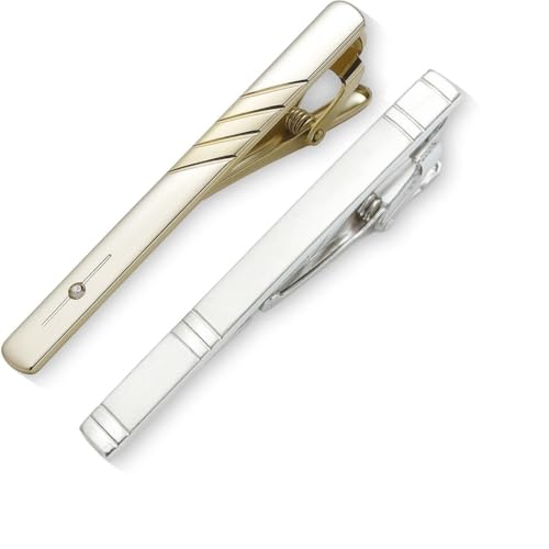 JEYORZY 2pcs Fermacravatte Uomo Classici in Rame, Clip di Cravatta