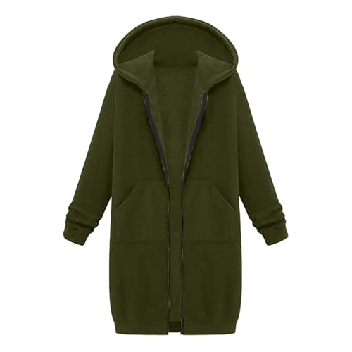 Women's Zip Up Hoodie Long Tunic Hooded Sweatshirt Casual Oversized Fleece 2025 Fall Winter Jacket Coat With Pocket3