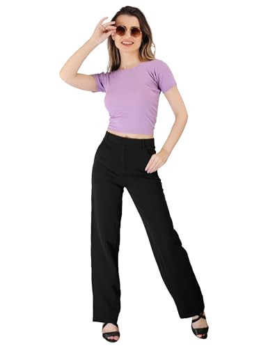 Image of Brown Solid Ribbed Slim Fit Crop Top for Women's & Girls