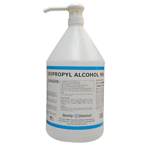 Quality Chemical - Super Premium - 99.9% Pure Isopropyl Alcohol (IPA) - Made in The USA - (1) 128 Fl Oz Bottle - Concentrated Isopropyl Alcohol with Dispensing Pump (Combo)