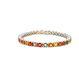 Multi Sapphire Bracelet For Women/Girls in .925 Sterling Silver Birthstone Bracelets, Gift For Mom/G
