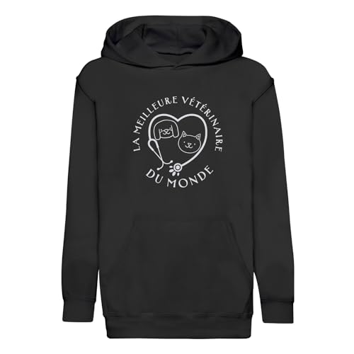 Sweat enfant la meilleure vétérinaire du monde, hoodie premium en coton doux de qualité supérieure