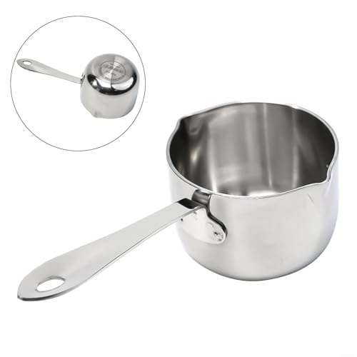 Yuanpgky Saucepan, Stainless Steel Butter Warmer Pan, Small Milk Butter Melting Pot, Portable Milk Butter Warmer Pot For Boiling Milk, Sauce(160ml) - Image 3