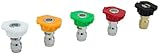 Sevensool 3300 PSI Pressure Washer Nozzles, Set of 5, Replacement for Greenworks 5202402, Compatible with All Greenworks Pressure Washers, 1/4-Inch Quick Connect