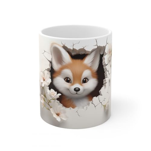 Jm-Déco Mug Animaux 3D- Idée cadeau - Mug et tasse original pour Enfant ou Adulte - Marrant Fun (Petit Renard)