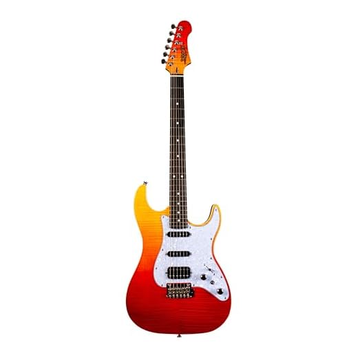 Jet Guitars JS 600 TRS HSS Mahogany Body Electric Guitar with Flamed Top, Mixed Ebony Fretboard