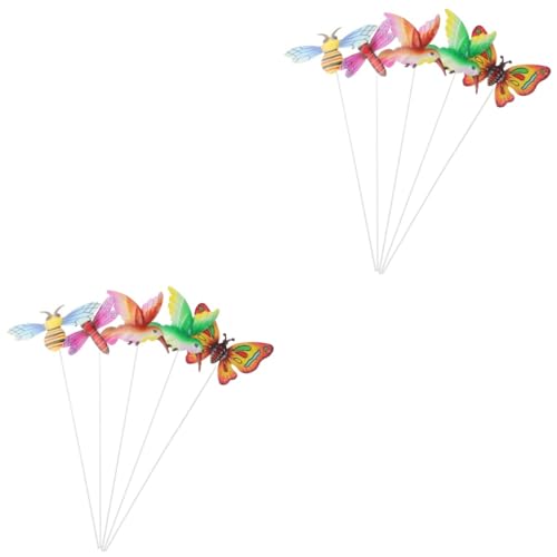 Toddmomy 2 Juegos Colibrí De Hierro Estacas De Decoración De Patio Macetas Aire Planta Aire Estacas Decorativas para Jardín Palo Decorativo Planchar 5 Piezas * 2