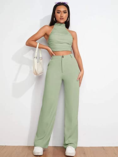 Image of Elendra Women Lycra - Bootcut Trousers Pant Wide Leg