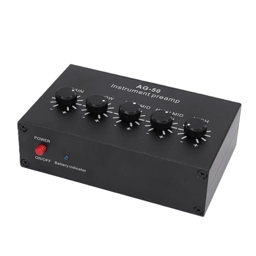 Preamplificador de instrumentos Sxhlseller estéreo recargable con ganancia de 22 dB