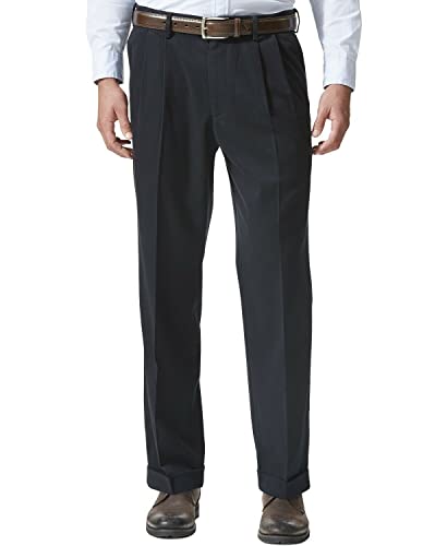 Dockers Men's Relaxed Fit Comfort Khaki Pants-Pleated, Dockers Navy, 40W x 29L - image 1