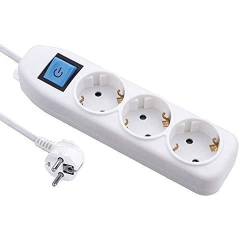 Electraline 59660 Regleta Base Multiple de 3 tomas con interruptor Cover