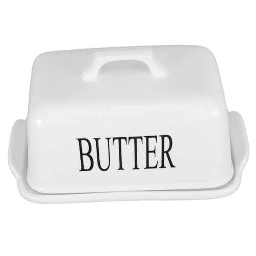 Alipis 蓋付きセラミックバターケース 大容量多用途バターキーパー チーズ保存容器 冷蔵庫対応 キッチンカウンター用 油? 家 レストラン