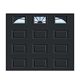 porte de garage sectionnelle leroy merlin 300x200 Puerta de garaje seccional GM Portes - Porte de garage LINE Sectionnelle Premontée  Inclus 200cm X 240cm - Moteur: Somfy 600io - Wifi  Anthracite - Panneau à cassette, finition woodgrain