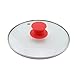 PZRT 2-Pack Universal Pot Lid Cover Knob,Anti-Heat Silicone 2.3 Inch Base Replacement Cookware Pot Lid Handle Circular Handgrip with Screw Nut - Red