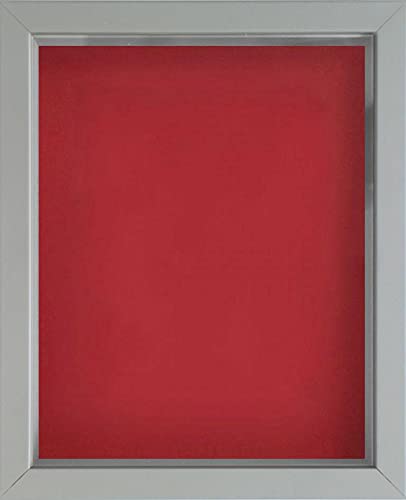 Frame Company Radcliffe Grey 14x11 inch with Red Backing Board