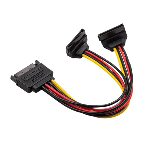 Cable divisor de energía SATA 15 pines macho a 2 hembras 15 cm miniatura 3