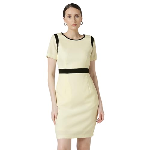 Image of Van Heusen Women's Regular Fit Half Sleeve Mid Thigh Length Sheath Dress