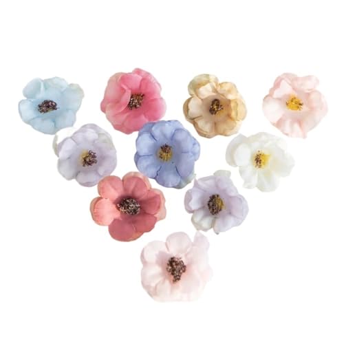 100 piezas flores artificiales Jazmín de seda 3cm miniatura 1