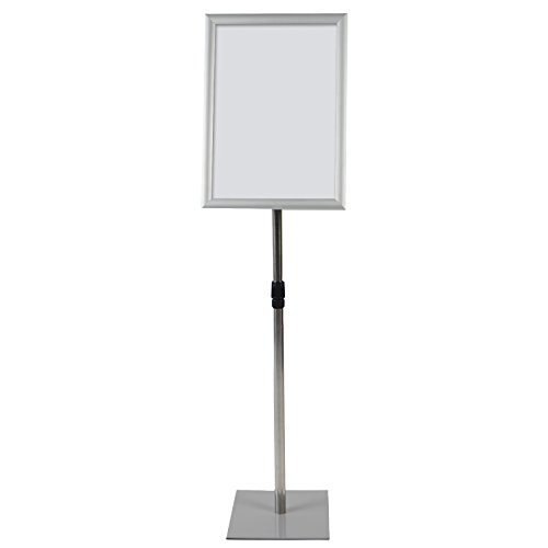 Adjustable Heavy Duty Pedestal Sign Holder Poster Stand - 11X17 Inch Vertical & Horizontal Sign Stand Displayed Poster Holder - Steel Square Base Sign Stands For Display, Advertisement & Outdoor Sign #TOP24